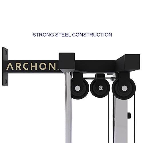 ARCHON Wall Mount Commercial Ball Bearing Cable Station | 17 Position Adjustable Dual Pulleys | Home Gym Equipment | Cable Crossover Machine | Weight Machine | Cable Pulldown | Functional Trainer