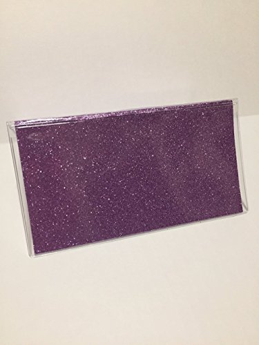 Bling Glitter - Clear Vinyl Checkbook cover,Duplicate or Single Checks, No wait Ready to Ship