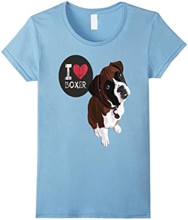 Women's Boxer Dog Shirt XL Baby Blue