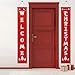 HB-life Merry Christmas Banner,Welcome Christmas Porch Sign for Christmas Decoration Outdoor Indoor, Christmas Banner Red Xmas Decor Banners for Home Decor