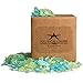 Sea Glass Chips | Lime and Aqua | Pearlized Sea Glass Pieces | Bulk Colored Sea Glass Chip Mix for Craft and Decor (10 Ounces) | Plus Free Nautical Ebook by Joseph Rains
