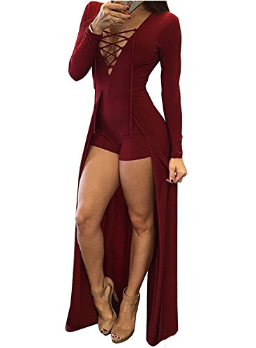 Womens Lace Up Long Sleeve V Neck Maxi Dress Overlay Desertcart