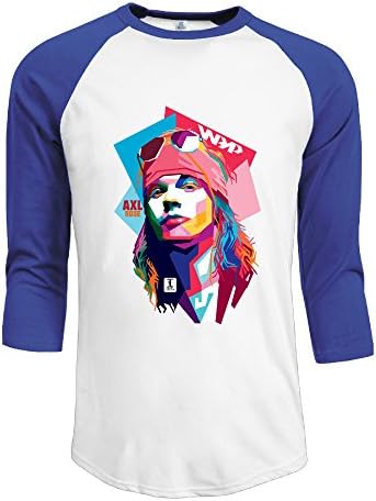 Guns N' Roses AXL Men's Vintage Baseball 3/4 Sleeve Raglan Tee Shirt