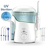 THZY Water Flosser Professional Electric Dental Countertop Oral Irrigator 600 Milliliter Capacity with 7 multifunctional Tips for Braces, Bridges, Dental Care, FC-288 White