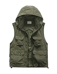 M2 C Mens con capucha bolsillos múltiples de malla Traveling Chaleco