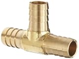 Dixon 179-1010 Brass Hose Splicer Fitting, Tee, 5/8" Hose ID Barbed