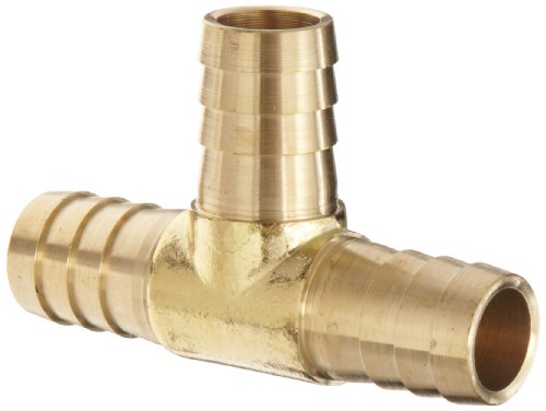 Dixon 179-1010 Brass Hose Splicer Fitting, Tee, 5/8" Hose ID Barbed
