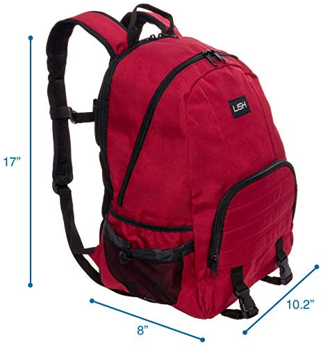 LISH Vinyasa Yoga Mat Backpack - Multipurpose Lightweight Gym Tote Bag with Straps (Maroon) - Thumbnail 6
