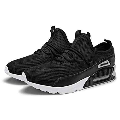 Emimarol Men Mesh Breathable Shoes Air Cushion Sneakers Lightweight Non-Slip Running Shoes Black - Thumbnail 2
