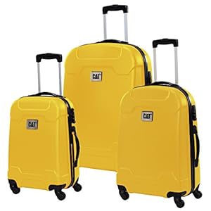 CAT Caterpillar Travel Power Trolley 3 Pcs Luggage Set, Yellow: Amazon