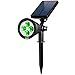AMIR Solar Spotlights Outdoor Upgraded, Waterproof 4 LED Security Landscaping Lights, Adjustable Solar Garden Light with Auto On/Off for Yard Driveway Pathway Pool Patio (Green)