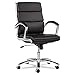 Alera Neratoli Series Mid-Back Swivel/Tilt Chair, Black Leather, Chrome Frame