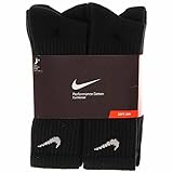 Nike Premium Cotton Crew Cut Socks (6 Pack) Large Black