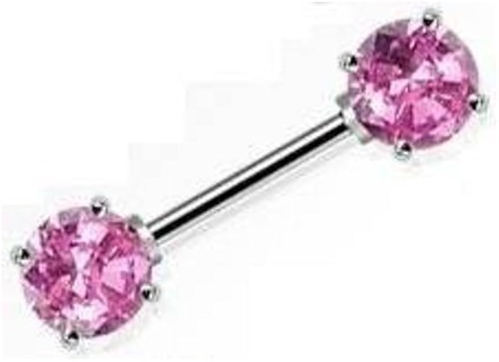 Nipple Bars Pierced & Modified Body Jewellery Large Crystal Nipple