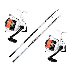 Kit De Pêche Avec 2 cannes Surfcasting Long Cast + 2 moulinets Trabucco Dayton 8000