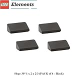 Lego Parts: Slope 30Â° 1 x 2 x 2/3 (PACK of 4 - Black)