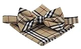 Mens Cotton Madras Bowtie Set Various Colors (Beige)