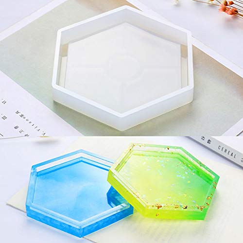 5 Pack DIY Coaster Silicone Mold Resin Coaster Molds Silicone with 5 Different Shapes for DIY Coaster Craft Making,Concrete,Cement