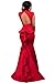 OUR WINGS Women Fashion Red High Neck Ruffle Back Ponti Gown