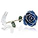 Polend Love forever Long Stem Dipped 24k Gold Foil Trim Rose,With the Clear Crystal Stand,Best Gift for Valentine's Day Gifts,Mother's Day, Anniversary, Birthday Gift,Christmas(Blue)