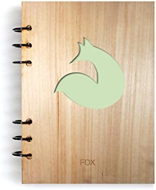 fox Handmade Art Wood Notebook Refillable Diary Sketchbook Daily Notepad Notebook Cover Wood Journal Gifts