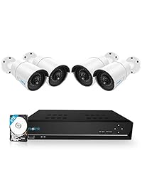 Reolink - Sistema de cámara PoE de seguridad para el hogar, 8 canales, 5 MP, 4 cámaras PoE IP de 5 MP con cable, sistema de seguridad NVR de 5 MP y 8 canales con disco duro de 2 TB para grabaciones de 7 24 Super HD RLK8-410B4-5 MP