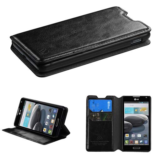 MyBat LG MS500 D500 Wallet with Tray and Package - Retail Packaging - Black