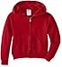 Jerzees Youth Full Zip Hooded Sweatshirt, True Red, Large