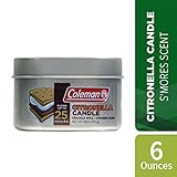 Coleman S'Mores Scented Citronella Candle with Wooden Crackle Wick - 6 oz Tin
