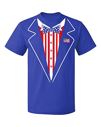 Usa tuxedo 4th of july patriotic men s t-shirt, x-large, royal