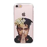 NA Clear Xxxtentacion iPhone 6 Case Triple X 6S Cover XXX Rapper See Through Transparent Casing Praying Hands Brown Yellow, Hard Plastic