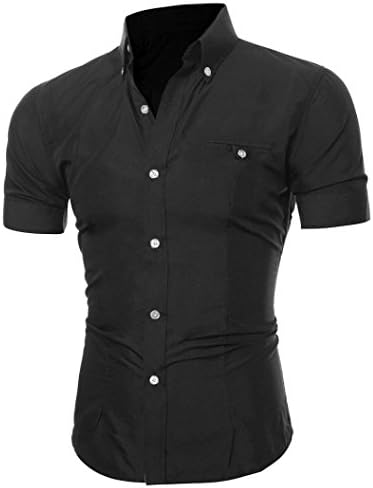 Men's Shirt,BaZhaHei 2018 Men Fashion Luxury Business Stylish Slim Fit Short Sleeve Casual Tshirt Top Blouse Leisure Sports Tops Mens Casual Stand-Collar Tees Short-Sleeved Beach Shirt