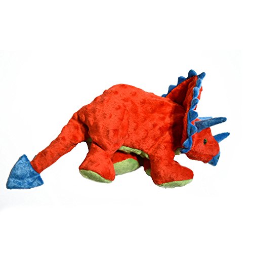 goDog Large Triceratops Dog Toy, Red