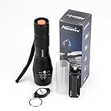 Alonefire flashlight led tactical flashlight high powered brightest best 5 modes water resistant black torch adjustable zoomable focus handheld for home work sports outdoors recreation camping hiking
