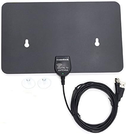 EtekStorm Indoor HDTV Antenna-50 Miles Range,Razor Thin Amplified HDTV Antenna with 16ft Coaxial Cable,Smaller Flat Size also Gets the Larger Reception Range