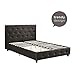 DHP Dakota Upholstered Platform Bed with Diamond Button Tufted Headboard and Footboard, No Box Spring Needed, Full, Black Faux Leather