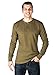 Mens Solid Thermal Henley Long Sleeve T-shirts - Olive - Medium