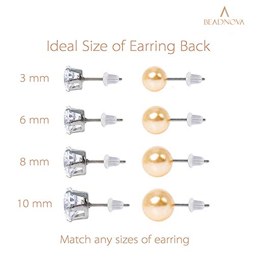 image for BEADNOVA Earring Backs Rubber Soft Clear Earing Backings Replacement S