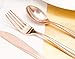 300 Pieces Premium Rose Gold Plastic Silverware from Royal Party | Disposable Heavyweight Plastic Cutlery | Full Length Flatware Set - Includes 100 Forks, 100 Spoons, 100 Knives.