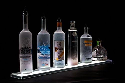 Armana Productions 88" LED Lighted Wall Mounted Liquor Shelf - Includes Wireless Remote Control, Wall Brackets, and Hardware