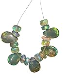 5.00 TCW Natural Ethiopian welo Fire Opal Almonds & Roundel Beads Demi strand 81AZ28