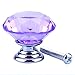 Dresser Knobs, YIFAN 10Pcs 30mm Crystal Glass Diamond Shape Cabinet Knobs Cupboard Drawer Pull Handles - Purple