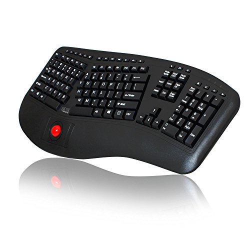 Adesso WKB-3500UB Tru-Form 3500, 2.4GHz Wireless Ergonomic Trackball Keyboard
