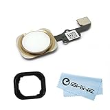 EShine® Home Button Flex Ribbon Cable Assembly for iPhone 6 4.7 and iPhone 6 Plus 5.5 + Rubber Gasket + EShine Cloth (Gold)