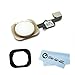 EShine® Home Button Flex Ribbon Cable Assembly for iPhone 6 4.7 and iPhone 6 Plus 5.5 + Rubber Gasket + EShine Cloth (Gold)