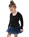 Arshiner Little Girls Classic Knit Wrap Sweater Wrap Top, Black, Large