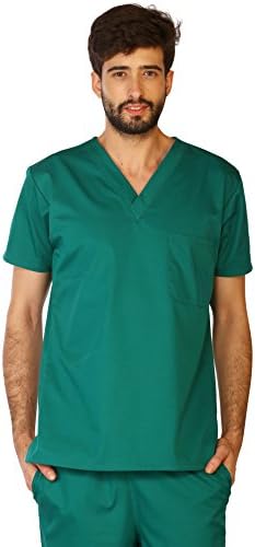 LifeThreads Classic Men's Scrub Top - Antimicrobial - Fluid Resistant - Hunter Green - XXX-Large