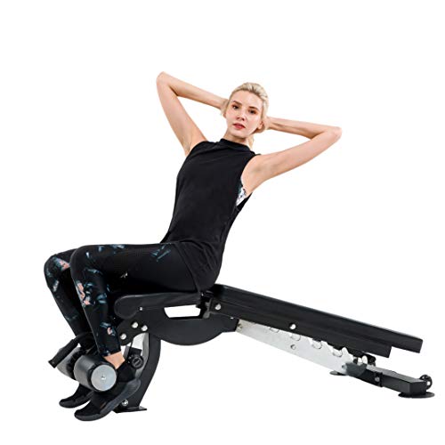 Vanswe Adjustable Weight Bench 1000lbs Flat/Incline/Decline Utility Exercise Workout Bench Sit Up Home Gym Equipment for Full Body Workout (Black) - Thumbnail 3