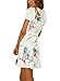 FFLMYUHULIU Women's Sexy V-Neck Floral Print Ruffle Short Sleeve Asymmetric Party Short Mini Dress (C037baise, S)