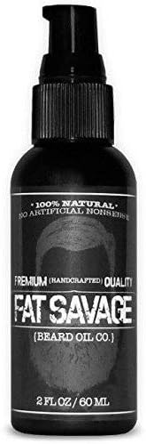 Fat SavageBeard Oil & Conditioner For Men - Premium Masculine Scent - Beard Oil for Men Natural Moisturizer with Argan & Jojoba - Prevents Itching & Flaking - Softens & Strengthens Beards & Mustaches